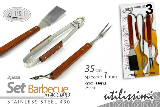 GICOS BARBECUE SET ATTREZZI ACCIAIO 3PZ