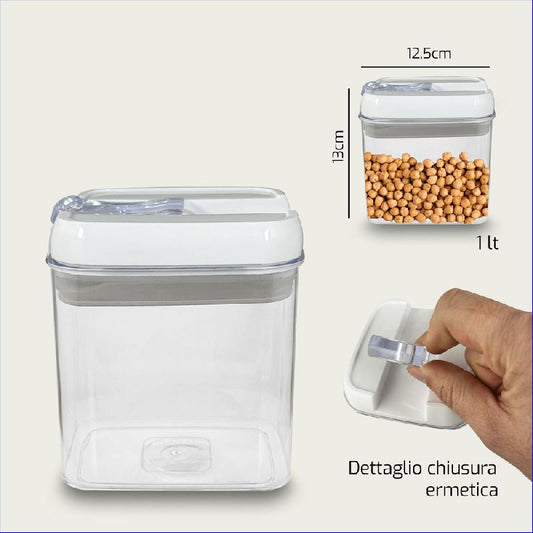 ARCA CONTENITORE ERMETICO CM.12,5X12,5X13H 1205