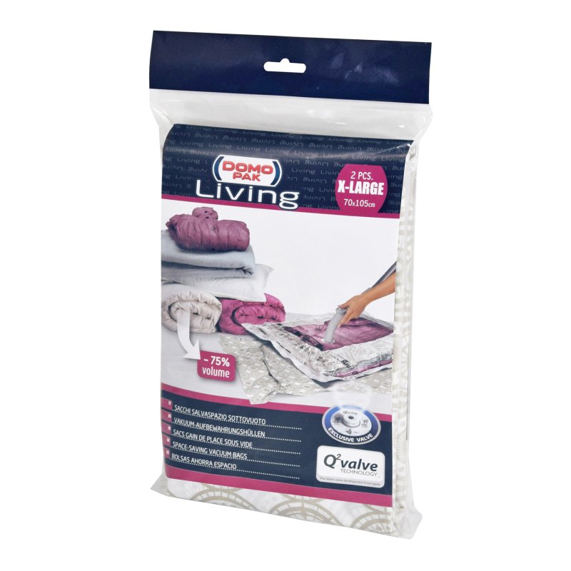 DOMOPAK LIVING SACCHI SALVASPAZIO SOTTOVUOTO X-LARGE CM.70X105 2PZ
