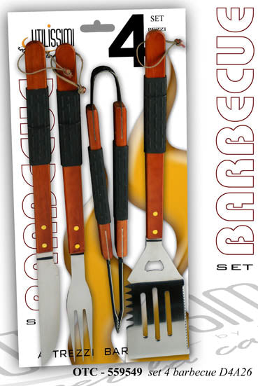 GICOS BARBECUE SET ATTREZZI ACCIAIO 4PZ