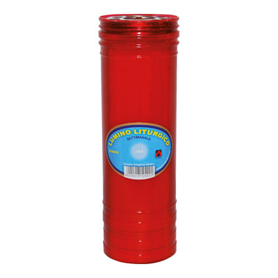 CAU LUMINO LITURGICO SETTIMANALE ROSSO T70/8 CERA GIALLA