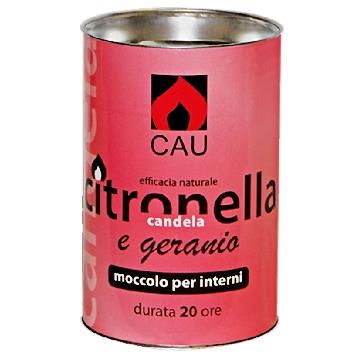 CAU CANDELA MOCCOLO PER INTERNI DURATA 20 ORE H.10X65MM CITRONELLA E GERANIO