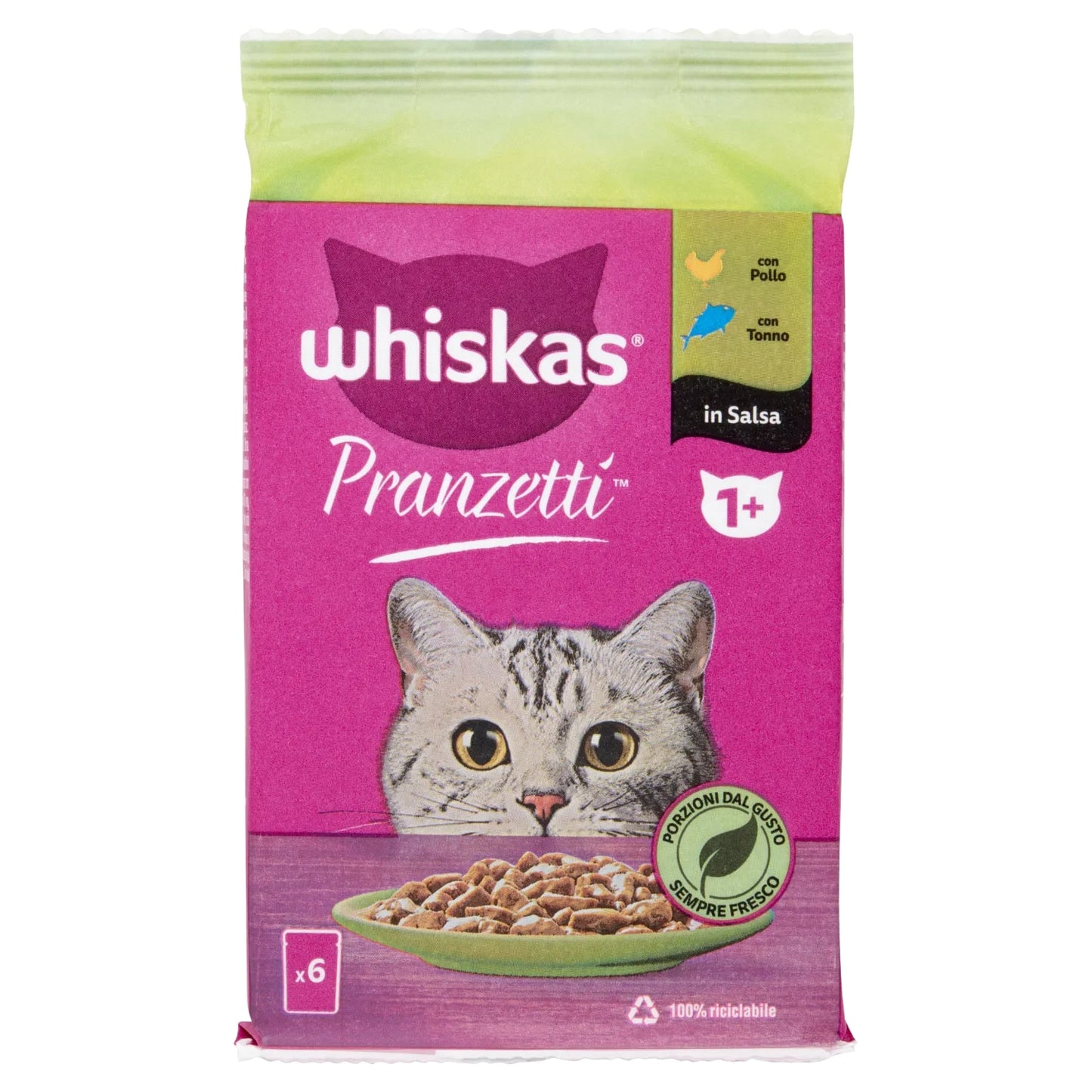 WHISKAS PRANZETTI 1+ 6X50G MARE E MONTI IN SALSA POLLO-TONNO