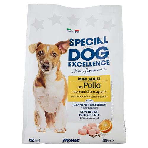 SPECIAL DOG EXCELLENCE CROCCANTINI 800GR MINI ADULT CON POLLO RISO,SEMI DI LINO,AGRUMI