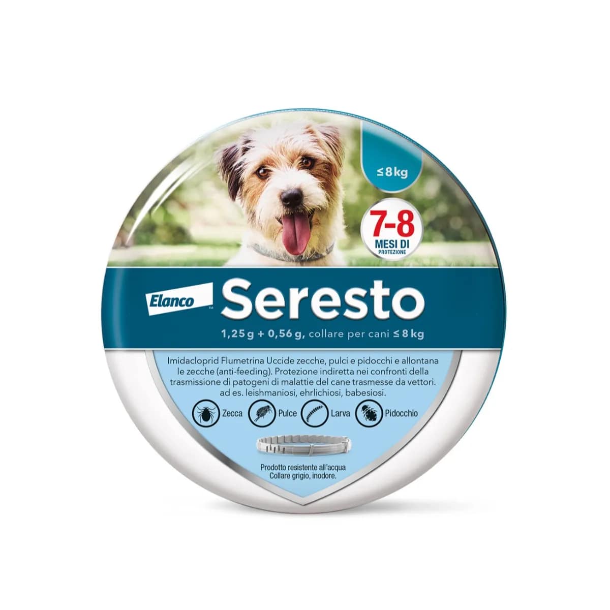ELANCO SERESTO COLLARE 7-8 MESI CANI <8KG PESO FINO AD 8KG CM.38