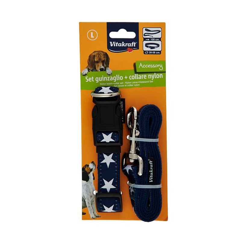 VITAKRAFT SET GUINZAGLIO+COLLARE NYLON L