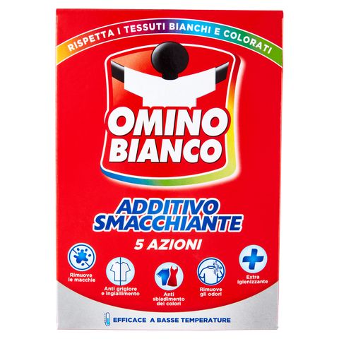 OMINO BIANCO ADDITIVO SMACCHIANTE 5 AZIONI POLVERE 500G