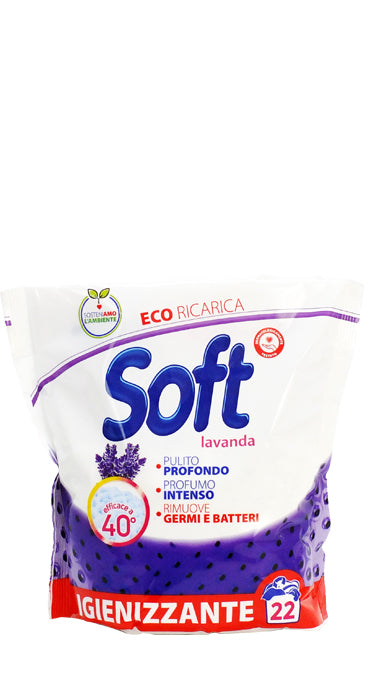 SOFT MULTI POLVERE ECORICARICA 1,1KG 22 MISURINI IGIENIZZANTE LAVANDA