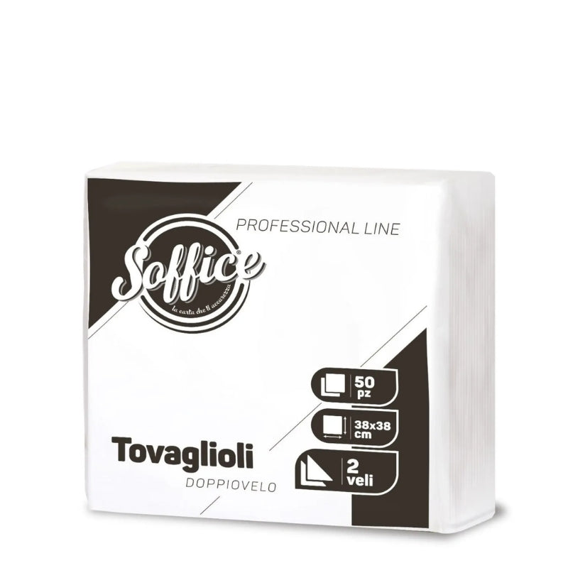 SOFFICE 50 TOVAGLIOLI DOPPIOVELO 38X38 BIANCO