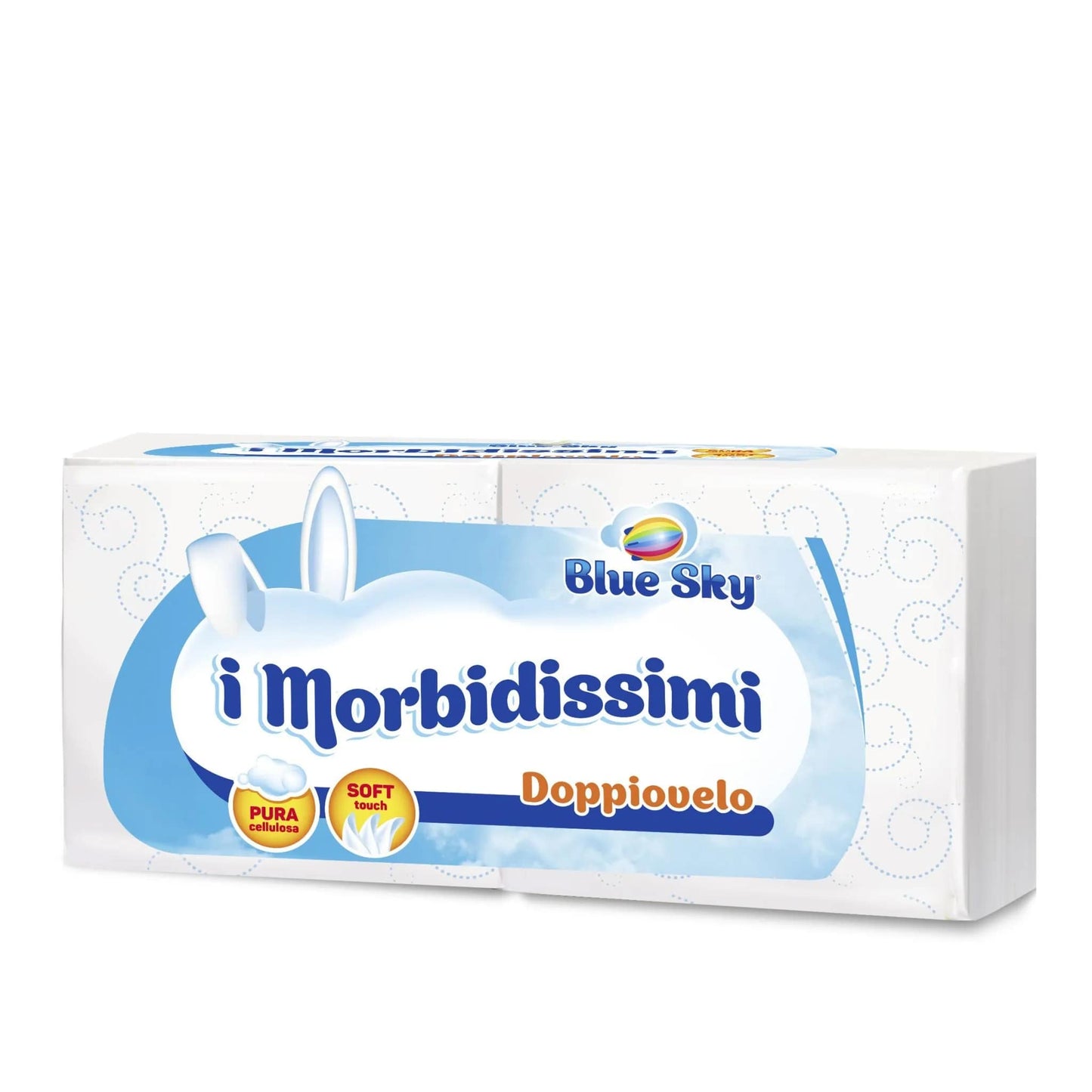 BLUE SKY I MORBIDISSIMI 33X33 DOPPIOVELO PURA CELLULOSA SOFT TOUCH DECORATO