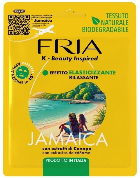 FRIA K - BEAUTY INSPIRED MASCHERA IN TESSUTO MONODOSE JAMAICA EFFETTO ELASTICIZZANTE RILASSANTE CON ESTRATTI DI CANAPA