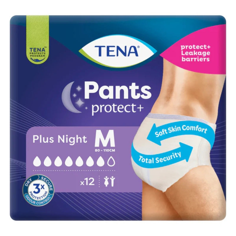 TENA PANTS PROTECT+ NIGHT PLUS M X12
