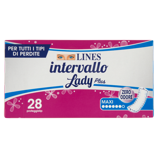 LINES INTERVALLO LADY PLUS PROTEGGISLIP ZERO ODORE MAXI X28
