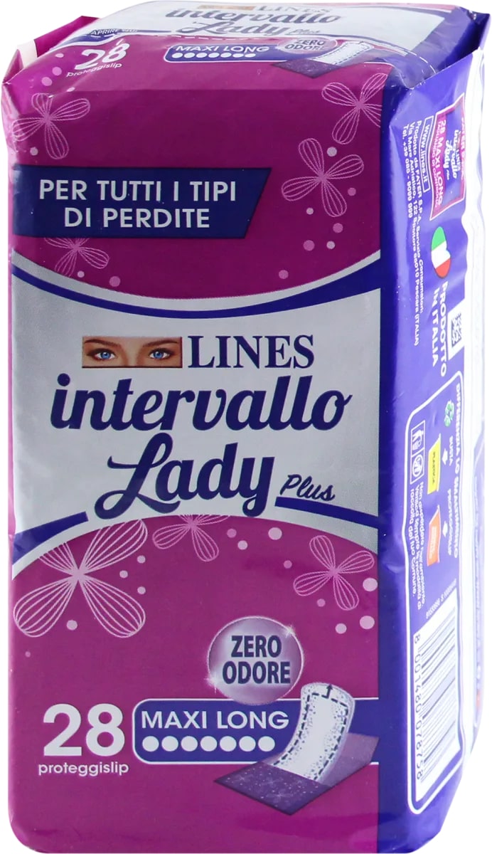 LINES INTERVALLO LADY PLUS PROTEGGISLIP ZERO ODORE MAXI LONG X28