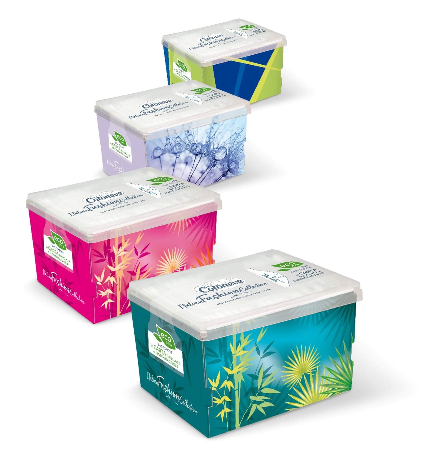 COTONEVE 300 BASTONCINI COTONATI BIODEGRADABILE MOTIV BOX ITALIAN FASHION COLLECTION