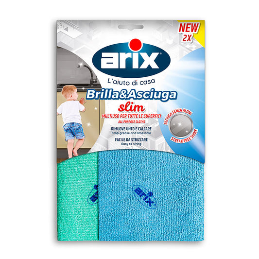 ARIX BRILLA&ASCIUGA SLIM X2 MULTIUSO IN MICROFIBRA SPALMATA