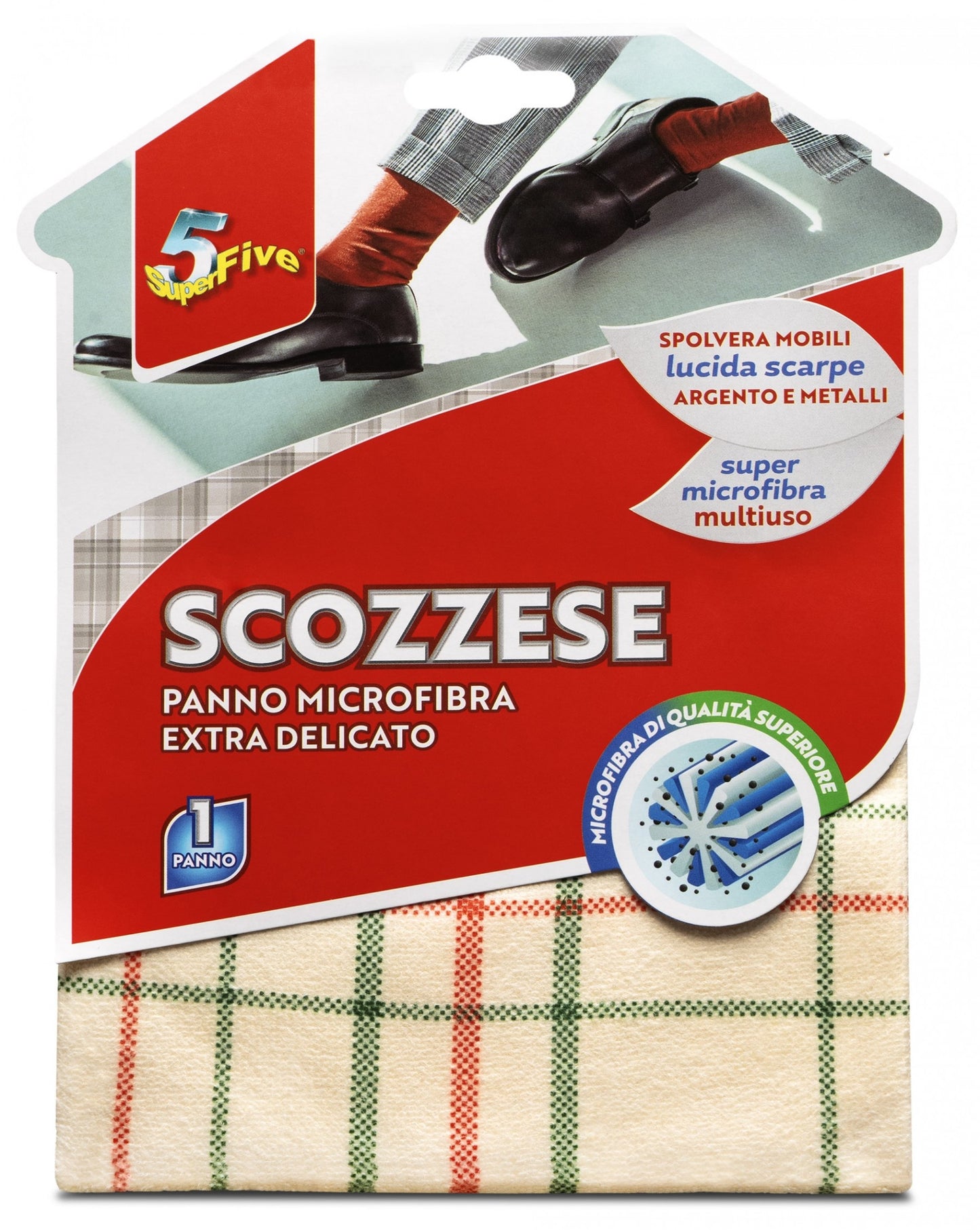 SUPERFIVE MICROFIBRA MULTIUSO SCOZZESE CM.40X40