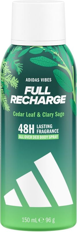 ADIDAS VIBES UOMO DEO SPRAY 150ML FULL RECHARGE CEDAR LEAF & CLARY SAGE 48H