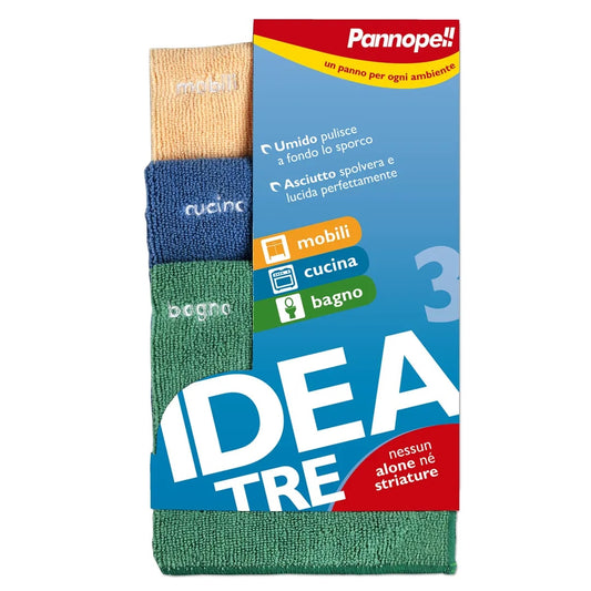 EUDOREX PANNOPELL IDEA TRE MOBILI-CUCINA-BAGNO MICROFIBRA KIT 3PZ