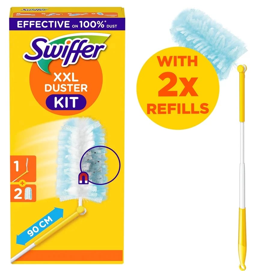 SWIFFER DUSTER KIT PIUMINI CATTURAPOLVERE XXL MANICO 90CM + 2 STAUBMAGNET
