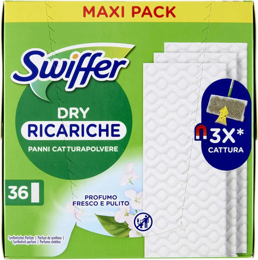 SWIFFER PANNI CATTURA POLVERE 3X CAPTURE DRY X36 PROFUMO FRESCO E PULITO