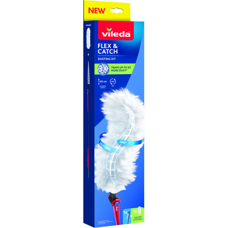 VILEDA FLEX&CATCH LONG KIT SISTEMA CM.93 PIUMINO CATTURAPOLVERE + 1 RICAMBIO