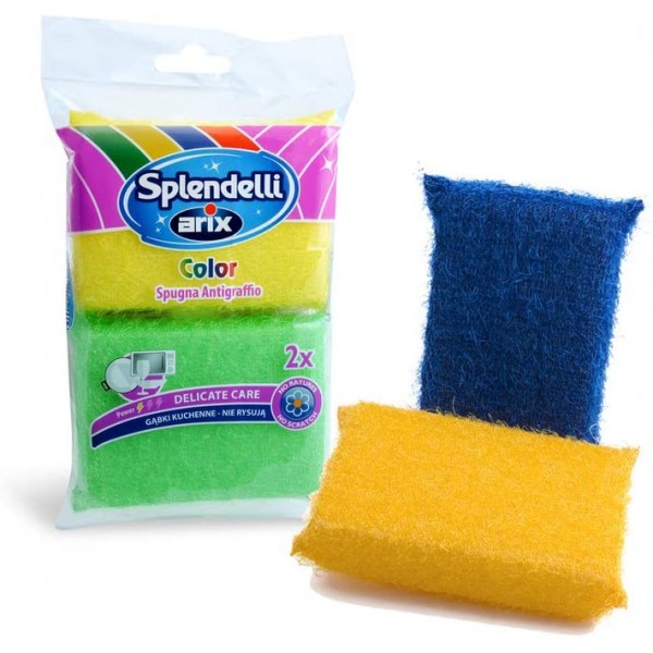 ARIX SPLENDELLI COLOR SPUGNA ANTIGRAFFIO DELICATE CARE X2