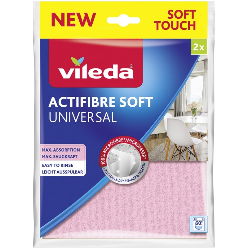VILEDA ACTIFIBRE SOFT UNIVERSAL PANNO MICROFIBRA X2