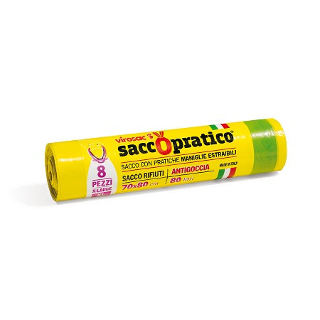 VIROSAC SACCOPRATICO 70X80 80LT 8PZ GIALLO/NEUTRO