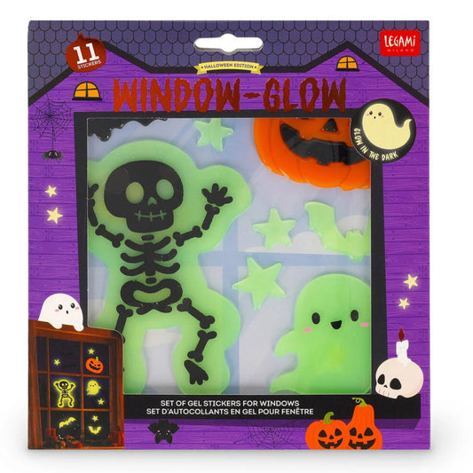 LEGAMI MILANO HALLOWEEN WINDOW-GLOW SKELETON SET DI ADESIVI IN GEL PER FINESTRA