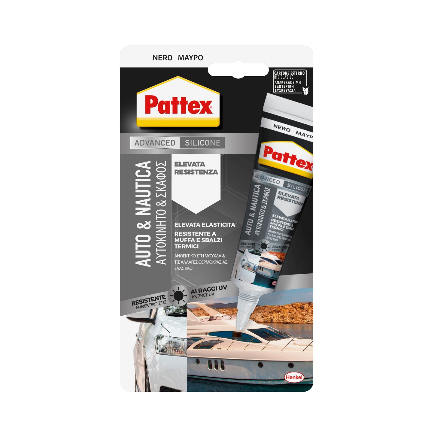 PATTEX ADVANCED SILICONE AUTO & NAUTICA 50ML NERO