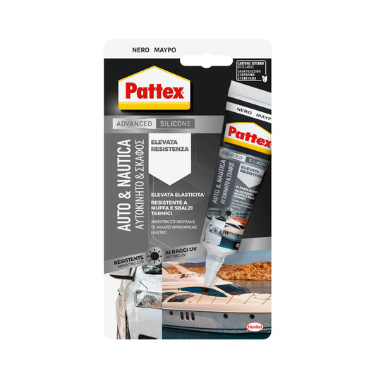 PATTEX ADVANCED SILICONE AUTO & NAUTICA 50ML NERO
