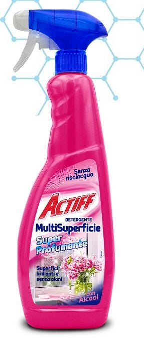 ACTIFF DETERGENTE MULTISUPERFICIE SUPER PROFUMANTE CON ALCOOL SPRAY 750ML SENZA RISCIAQUO