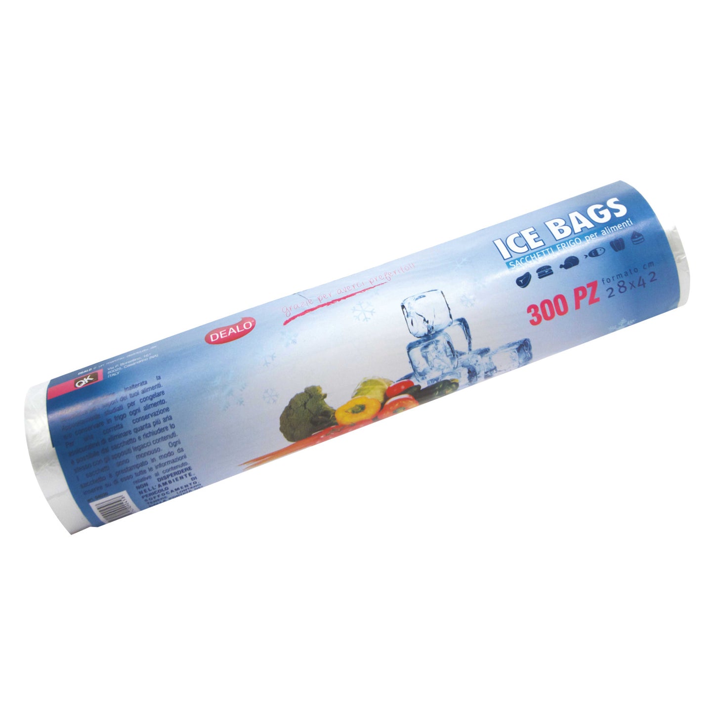 DEALO ICE BAGS SACCHETTI FRIGO PER ALIMENTI 300PZ 28X42