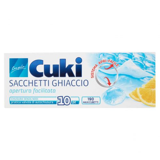 CUKI SACCHETTI GHIACCIO APERTURA FACILITATA 10 FOGLI DA 19 CUBETTI 190 MAXI CUBETTI