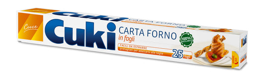 CUKI CARTA FORNO IN FOGLI PRETAGLIATI CM.33X38 25 FOGLI 9,5M