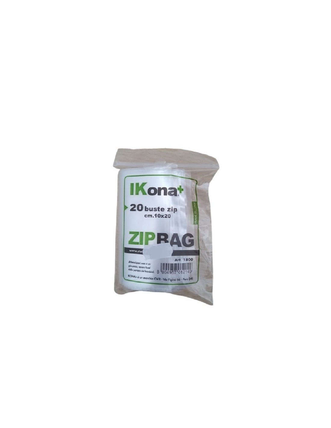 IKONA+ 20 BUSTE CHIUSURA ZIP CM.10X20