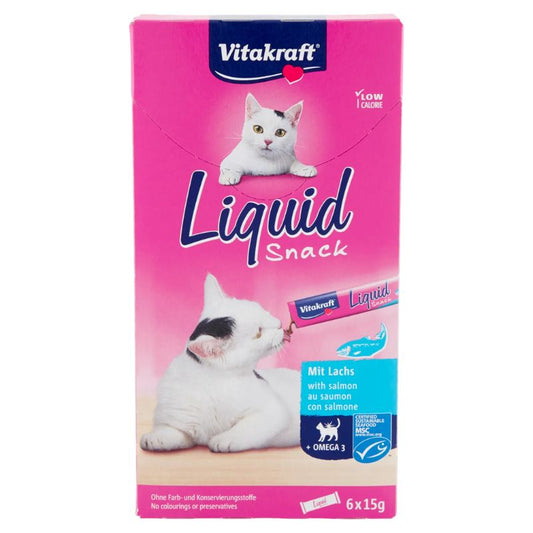 VITAKRAFT LIQUID SNACK 6X15G SALMONE + OMEGA 3