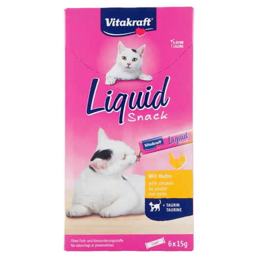 VITAKRAFT LIQUID SNACK 6X15G POLLO + TAURINE