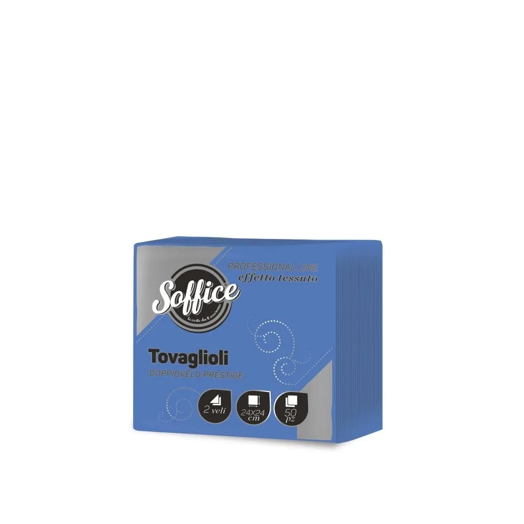 SOFFICE 50 TOVAGLIOLI DOPPIOVELO PRESTIGE 24X24 BLU NOTTE