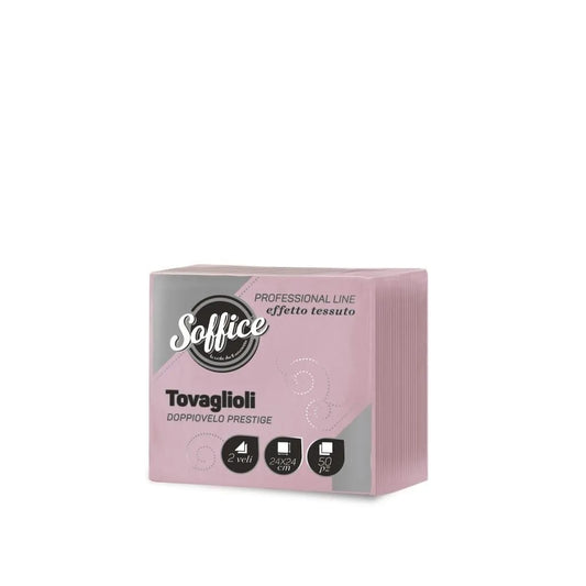 SOFFICE 50 TOVAGLIOLI DOPPIOVELO PRESTIGE 24X24 ROSA