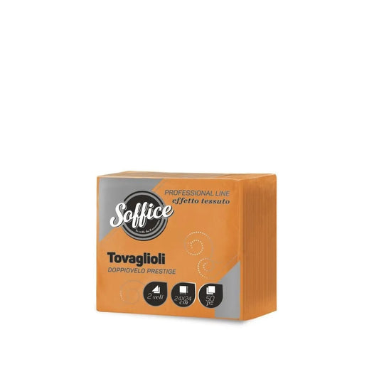 SOFFICE 50 TOVAGLIOLI DOPPIOVELO PRESTIGE 24X24 ARANCIONE