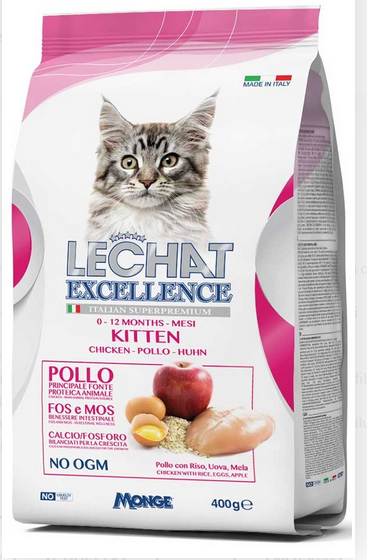 LECHAT EXCELLENCE CROCCANTINI 400GR 0-12 MESI KITTEN POLLO