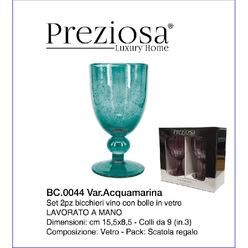 PREZIOSA BOLLE ACQUAMARINA BICCHIERE VINO 2PZ