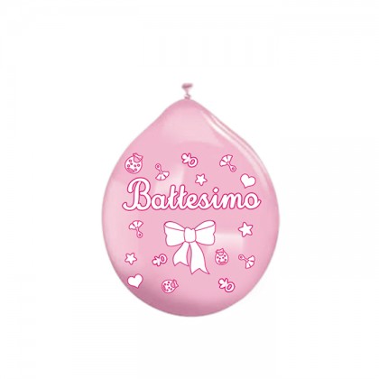 BIG PARTY 20 PALLONCINI MEDIUM CM.26 BATTESIMO ROSA