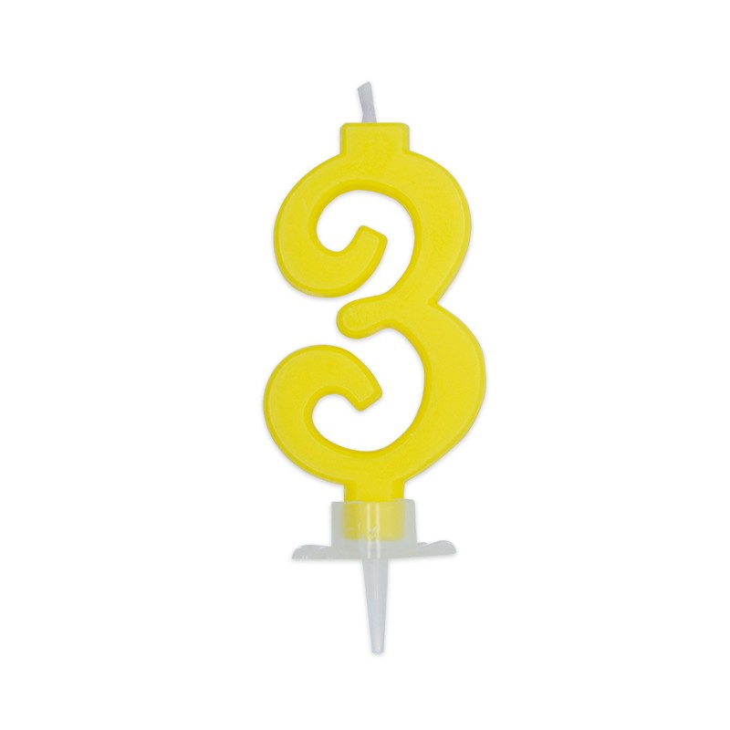 BIG PARTY CANDELA ITALIC GIALLA 3 CM.7