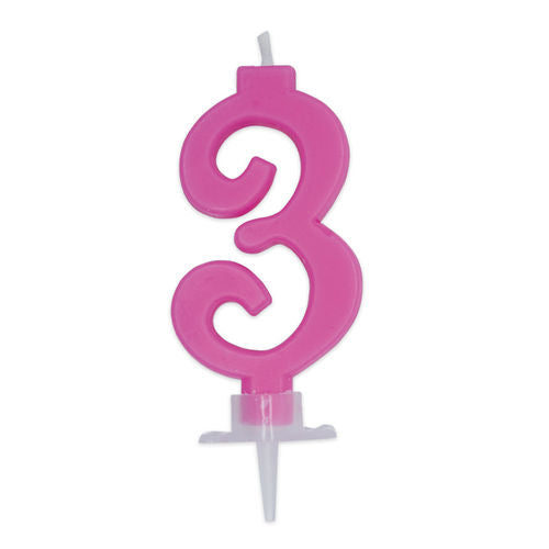 BIG PARTY CANDELA ITALIC FUXIA 3 CM.7