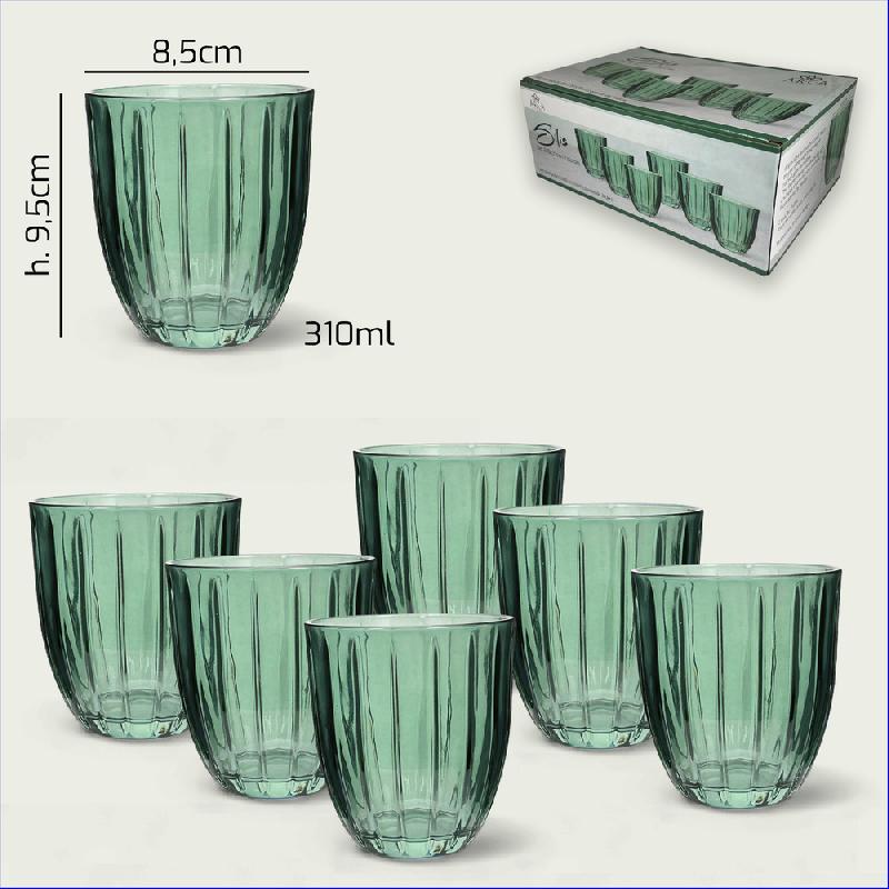 ARCA SILIS BICCHIERI 300ML X6 VERDE