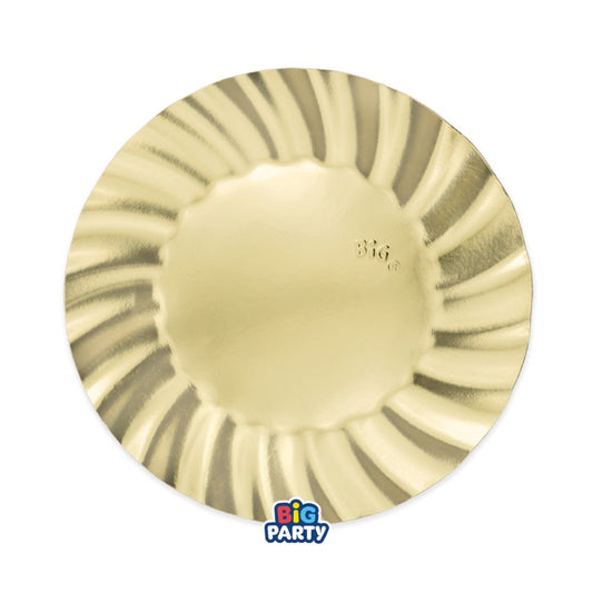 BIG PARTY 6 PIATTI CM.20 WAVY ORO METAL