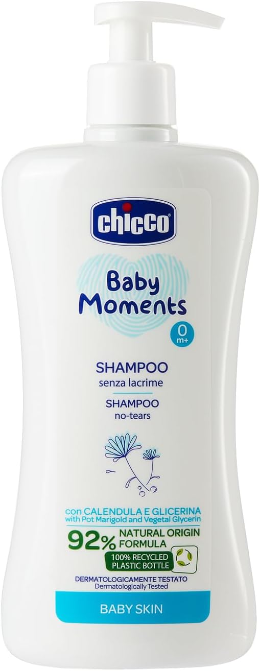CHICCO BABY MOMENTS SHAMPOO 500ML 0M+ BABY SKIN CALENDULA E GLICERINA